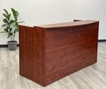 Rectangular Cherry Laminate Reception Desk with Drawers