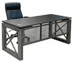 Xdustrial  Series 66&quotW x 30&quotD Manager's Raw Metal Frame Desk - Complete Office Series