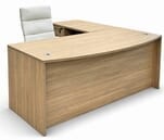 Beaumont Bow Front L-Shaped Desk w/6 Drawers - 71&quotW x 77&quotD