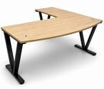 71&quot Beaumont Steel V-Leg Bow Front L-Shaped Desk