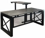 Xdustrial Series 71&quotW x 83&quotD Black Metal Frame Executive L-Shaped Desk with Electric Lift Return