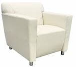 Cream Leather Lounge / Reception Seating - Cream Leather Club Chair