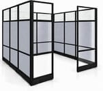 9' x 9' x 7'H Modular Office w/ Sound Absorbing PET Panels & Glass Clear Front Panels - Starter