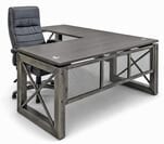 Xdustrial Series 66&quotW x 77&quotD Manager's Raw Metal Frame L-Shaped Desk
