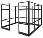 9' x 9' x 7'H Clear Glass Modular Office w/ Black Frame - Starter Cubicle
