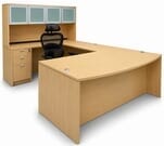 Maple Conference U-Shaped Workstation with Hutch