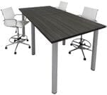 Standing Height Conference Tables w/Round Post Legs in 8' Length - See Other Sizes & Colors