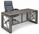 Xdustrial  Series 66&quotW x 30&quotD Manager's Raw Metal Frame Desk - Complete Office Series