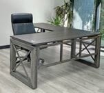 Xdustrial Series 66&quotW x 77&quotD Manager's Raw Metal Frame L-Shaped Desk