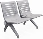 Ascend Steel Public Seating Series - 2-Seat Beam Seater in Gray Mist
