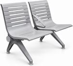 Ascend Steel Public Seating Series - 2-Seat Beam Seater in Gray Mist