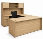 Beaumont Rectangular U-Shaped Workstation w/Hutch - 71&quotW x 94&quotD