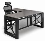 Xdustrial Series 66&quotW x 77&quotD Manager's Black Metal Frame L-Shaped Desk