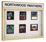 42&quotH Sliding Door Wall Mount Locking Display with Illuminated Header Panel