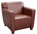 Saddle Brown Leather Reception Seating - Club Chair