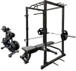 Complete Free Weight Fitness Set with The Beast Power Rack and Bench