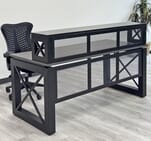 Xdustrial Series 66&quotW x 30&quotD Black Metal Frame Reception Desk