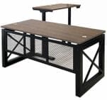 Xdustrial  Series 66&quotW x 77&quotD Black Metal Frame Manager's L-Shaped Desk with Electric Lift Return