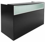 Black Reception Desk w/Frosted Glass Panel