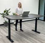 71" x 41" Bow Front RaiseUp  Electric Lift Height Adjustable Desk - See Other Sizes 