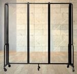 6'W x 6'H Clear Acrylic Folding Mobile Room Divider