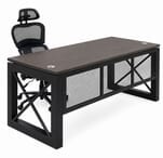 Xdustrial  Series 66&quotW x 30&quotD Manager's Black Metal Frame Desk - Complete Office Series