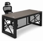 Xdustrial  Series 66&quotW x 30&quotD Manager's Black Metal Frame Desk - Complete Office Series