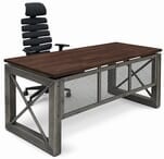  Xdustrial Series 66&quotW x 30&quotD Solid Hardwood and Raw Frame Desk - Complete Office Series