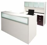 White & Woodgrain U-Shaped Reception Desk