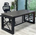 Xdustrial  Series 66&quotW x 30&quotD Manager's Black Metal Frame Desk - Complete Office Series