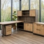 8'W Contrasts Rustic 4-Piece Desk Package