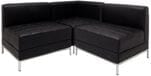 Black Tufted Modular L-Shaped Sofa