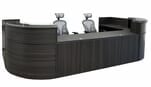 166" x 77&quotD 2-Person Curved U-Shaped Reception Desk with ADA Counter