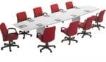 48" x 144" Boat Shaped Conference Table w/Folding Base - See Other Colors & Sizes