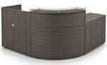 78&quot x 84&quot Curved L-Shaped Reception Desk with ADA return