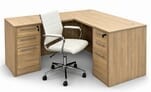 Beaumont Managers L-Shaped Desk w/6 Drawers - 63&quotW x 71&quotD