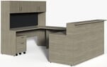 Wrap-Around Custom Reception Desk w/ Left Bridge, 72&quotx 105"