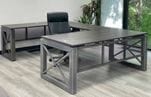 Xdustrial  Series 71&quotW x 107&quotD Executive Raw Metal Frame U-Shaped Desk
