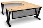 Beaumont Steel V-Leg Rectangular Front U-Shaped Desk