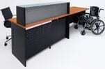 Glass Top Wheelchair Accessible Reception Desk in Cherry
