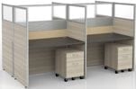 Sync Double-Sided Custom Cubicles - 57&quotH 4-Person Workstation