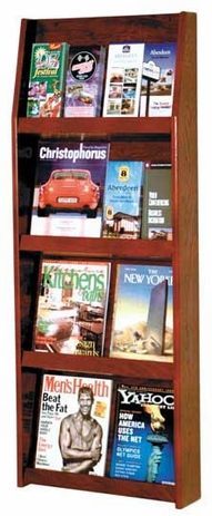 Open Front Oak Literature Displays -- 16 Pamphlet/8 Magazine Display