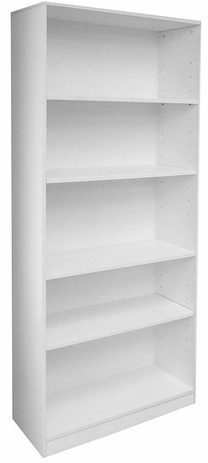 White 5-Shelf Office Bookcase