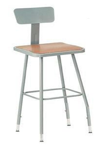 Square Adjustable Height Heavy-Duty Stools w/Backrest - 300-lb Weight Capacity