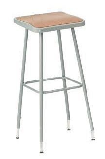 Square Adjustable Height Heavy-Duty Lab Stools - 19