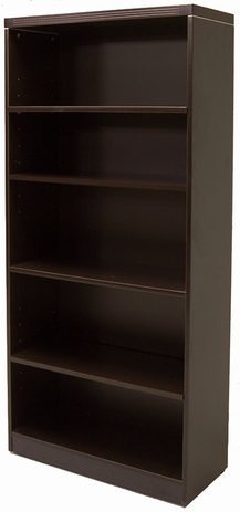 Mocha 5-Shelf  Bookcase