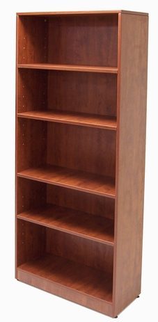 Cherry 5-Shelf  Laminate Bookcase