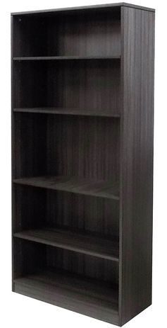 Charcoal 5-Shelf Office Bookcase