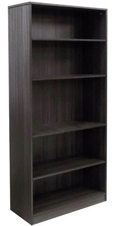 Charcoal 5-Shelf Office Bookcase
