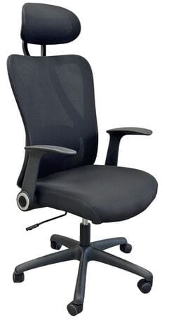 ProSupport Black Mesh Office Chair with Flip Arms & Headrest